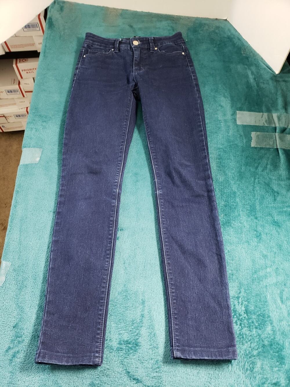 White House Black Market Jeans Size 00 Womens Blue Ladies Mid Rise Skinny